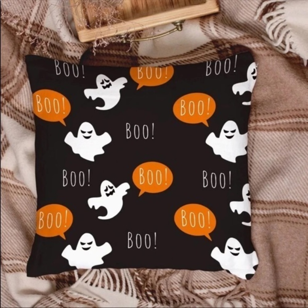 2 Pack Ghost Boo Halloween Pillow Cover